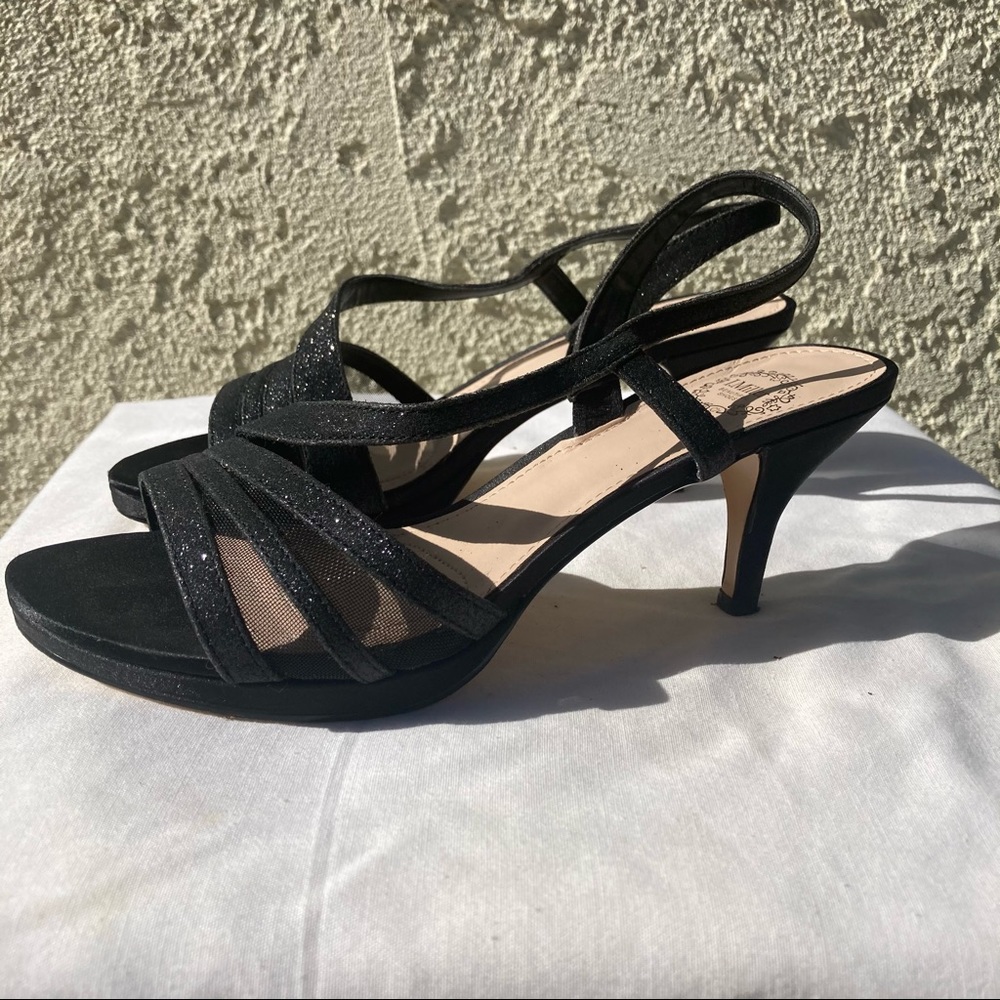 GLITTER Black Kitten Heels Party Heels Heeled Sandal Prom